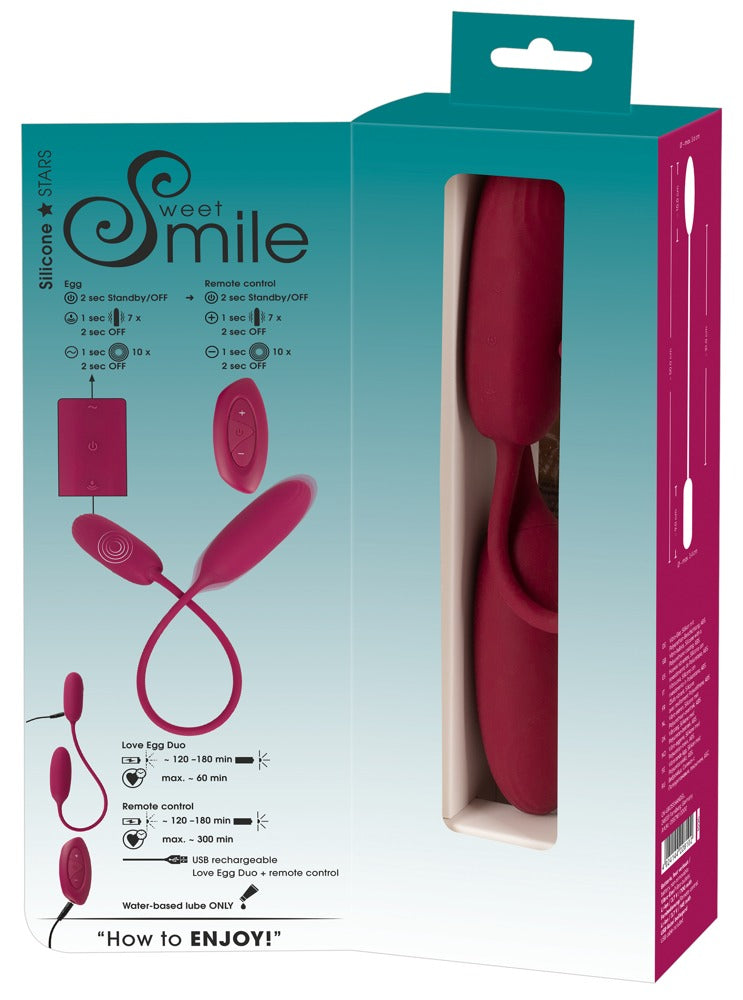 Sweet Smile RC Shaking & Vibrating Love Egg Duo