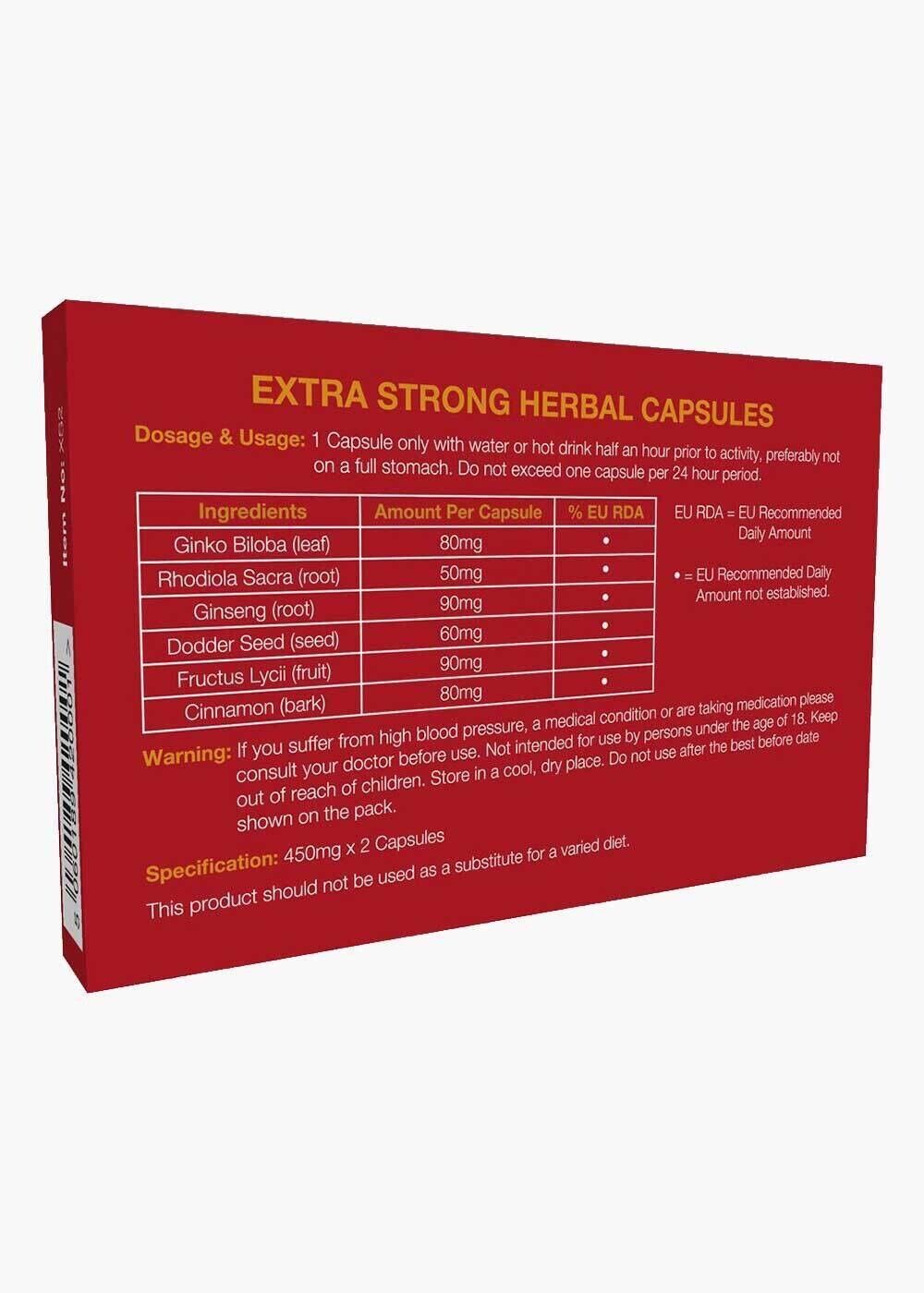 Extra Strong Food Supplement/Enhancement for Men x 6- 450mg Capsules/Pills, Erectile Dysfunction, Erection