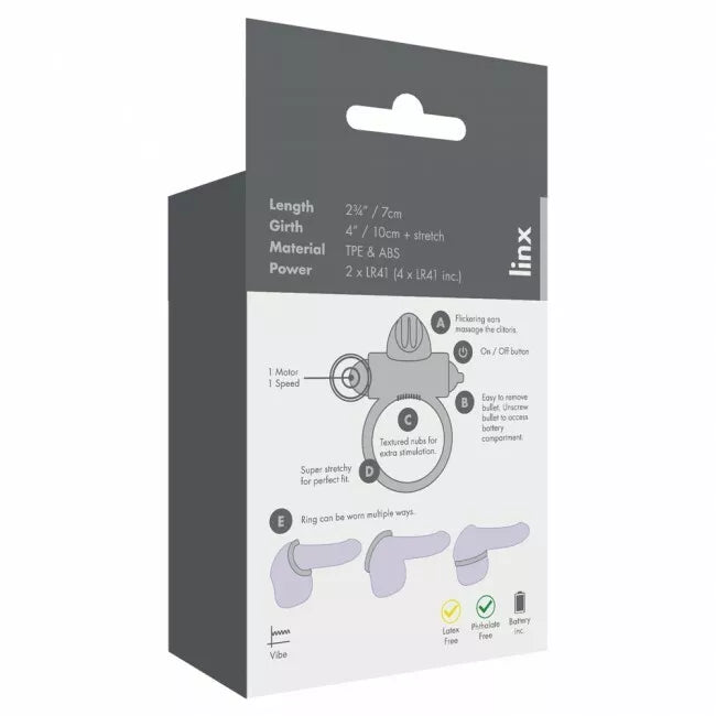 Linx Classic Rabbit Cock Ring Transparent