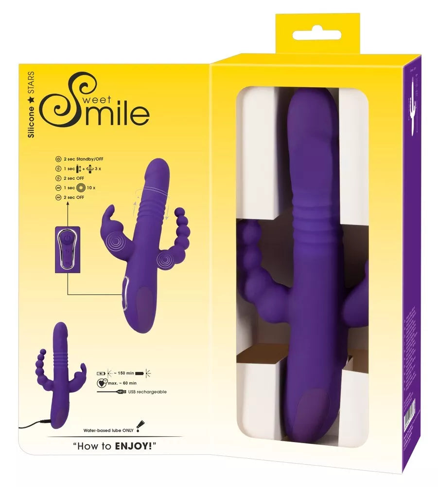 Sweet Smile Thrusting Pearl Triple Vibrator