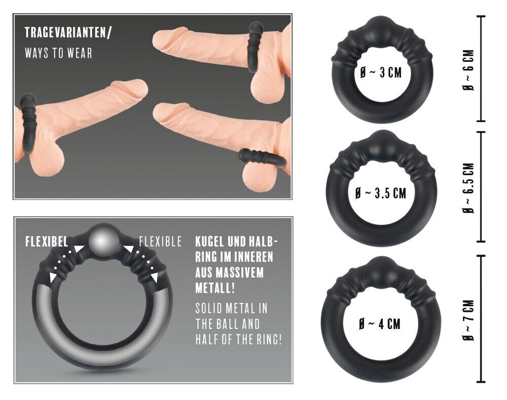 3 Heavy Silicone Cock Rings