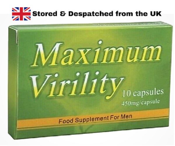 Maximum Virility 10 Capsules Herbal pills Extra Strong Strength Male Enhancement, Erectile Dysfunction, Erection.