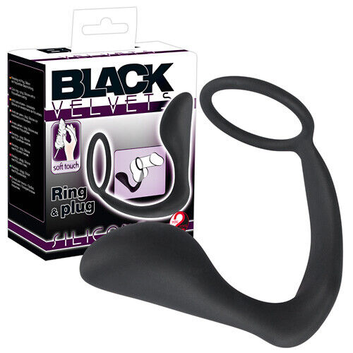 Black Velvets Silicone Ring and Butt Plug DeltaLove Black Velvets Silicone Ring and Butt Plug DeltaLove