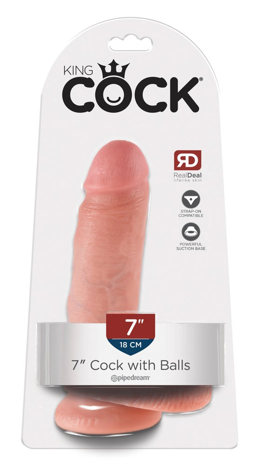 King Cock 7" Cock with Balls Light