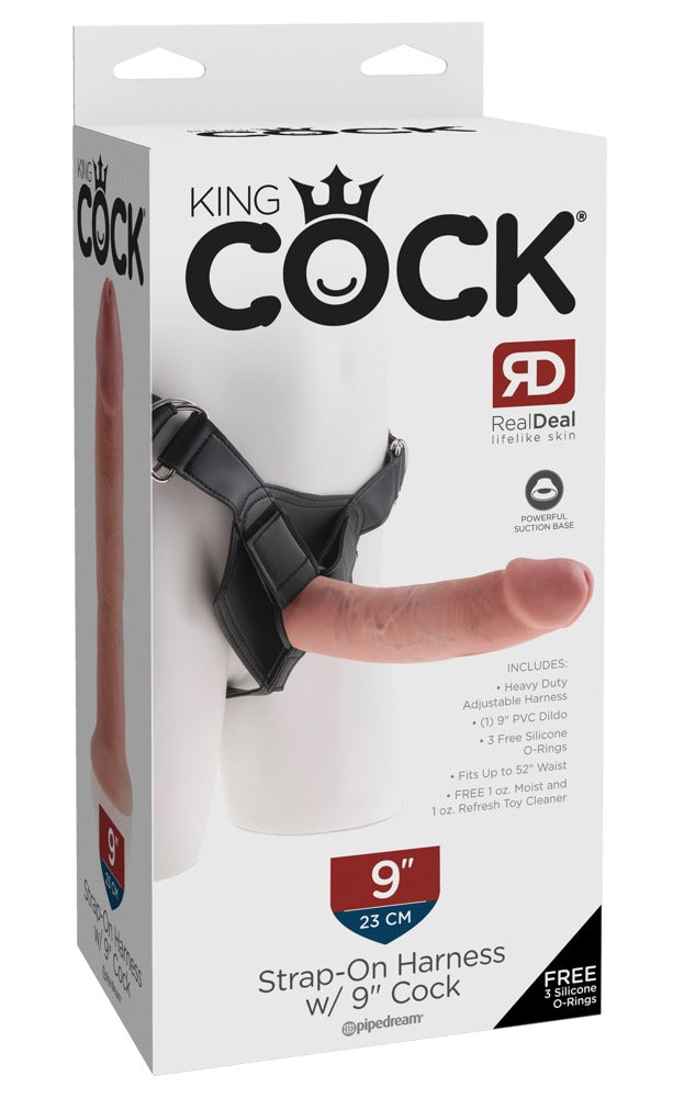 King Cock Strap-on Harness with 9 Inch Cock