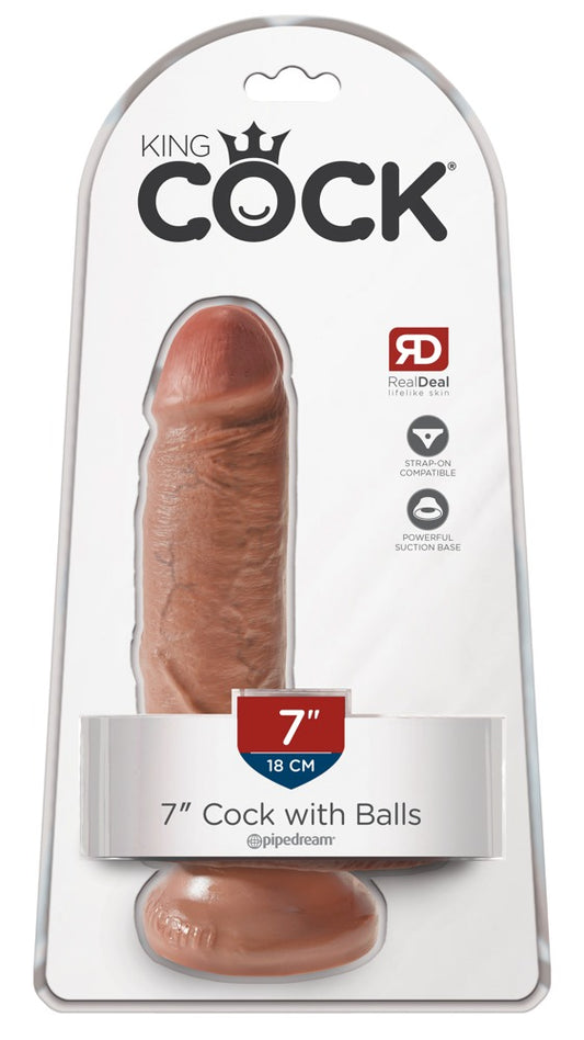 King Cock 7" with Balls Tan
