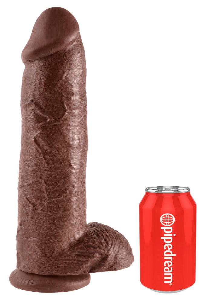 King Cock 12" Cock with Balls Dark