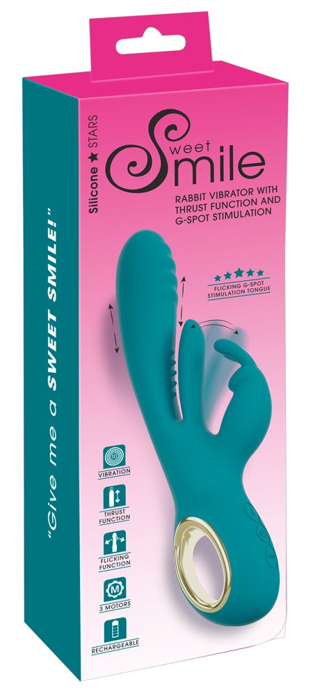 Sweet Smile Rabbit Vibrator with Thrust Function and G-Spot Stimulation