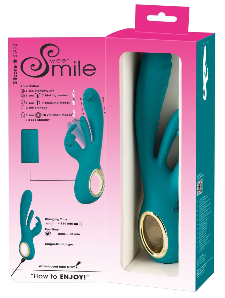 Sweet Smile Rabbit Vibrator with Thrust Function and G-Spot Stimulation