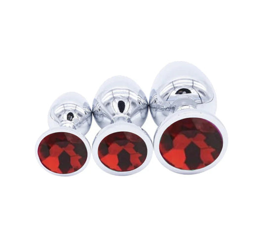 Red Jewel Stainless Steel Butt Plug
