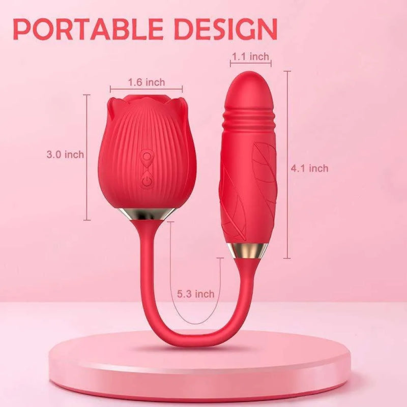 Rose Sucking Vibrator With Dildo